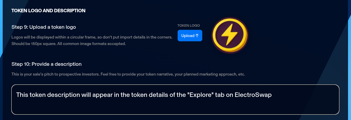Token Logo &amp; Description