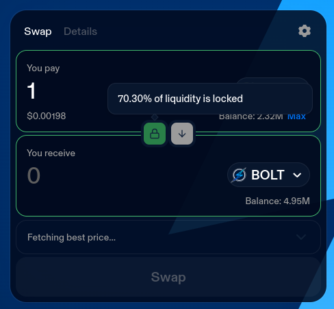 BOLT Locked Liquidity